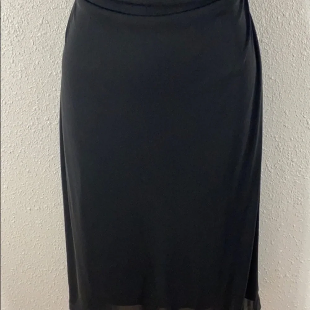 David Meister black drape neck cocktail dress V27